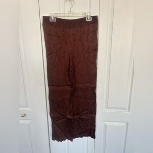 Zara Rich Chocolate Textured Trousers